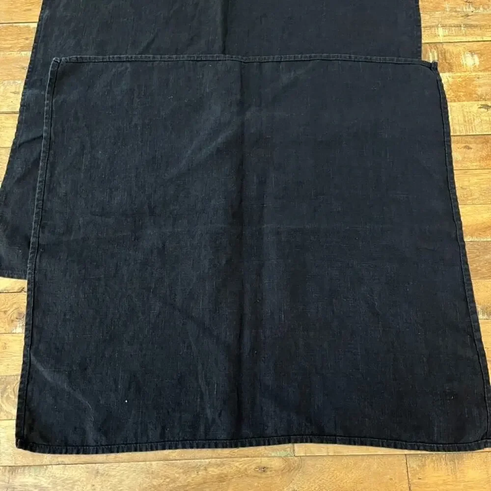 Black Linen Napkins Set of 4 19